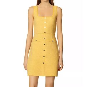 Sandro Paris Cannelle tweed dress yellow, NWT size Sandro 38, US M